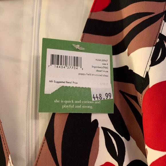 SOLD 🚧🚧! Kate Spade Poppy Field Dress Sz 4 - Picture 8 of 8